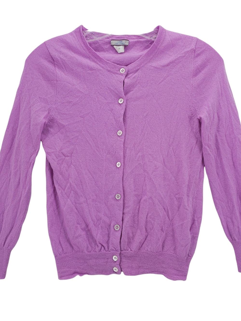 J. Crew Lavender Button-Front Crewneck Cardigan